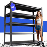 EWZXDB 59''W Garage Shelving,5T Storage Shelves Metal Shelving,3000lb Heavy Duty Shelving Units and Storage with Adjustable Shelves 72''H*59''W*19.7''D EWZXDB