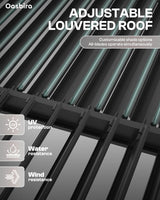 Louvered Pergola, 10 x 10 Aluminum Pergola, Outdoor Modern Design with Adjustable Roof and Hidden Drainage System, Durable for Gardens,Garden Yard, Deck (Dark Gray, 10x10) Oasbira