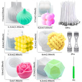 JOJOPLAY Silicone Candle Molds Big Set for Candle Making with Candle Wicks, 6Pcs 3D Resin Mold for Wax Candle Soap Silicone Mold DIY Scented Candle JOJOPLAY