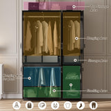 MEISSALIVVE Armoire Wardrobe Closet with 6 Door, 74.8" Large Wardrobe Cabinet with Hanging Rod, Freestanding Modern Bedroom Armoire Storage Cabinet, Black MEISSALIVVE