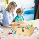 DAJAVE 2 Pack Unfinished Wooden Box, Wooden Storage Box with Hinged Lid, Pine Wood Box DIY Craft Stash Boxes for Crafts DIY, Jewelry Home Storage (12x7.8x3 Inch) DAJAVE