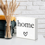 KENTUOK Home Cute White Wooden Box Square Sign, House Bathroom Bedroom Wood Box Sign for Home Living Room Shelf - Rustic Desk Décor, Table Decoration 5 x 5 Inch KENTUOK