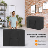 VINGLI Futon Sofa Bed Sleeper Sofa Chair Bed Floor Sofa Twin Small Couch Folding Mattress Couches for Living Room Floor Chair Freestanding RV Futon Couch for Indoor and Outdoor (Olive Green) VINGLI