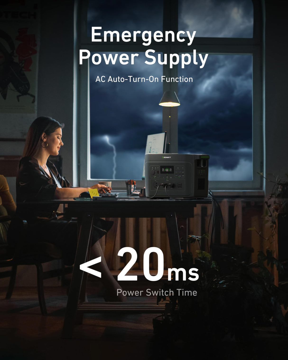 GROWATT Portable Power Station: Infinity 2000 Solar Generator 2048Wh LifePO4 Battery 2200W AC Output Expandable to 6144Wh,1.6H Fast Charging, for Home Use, Outdoor Camping, RV and Emergency Backup GROWATT