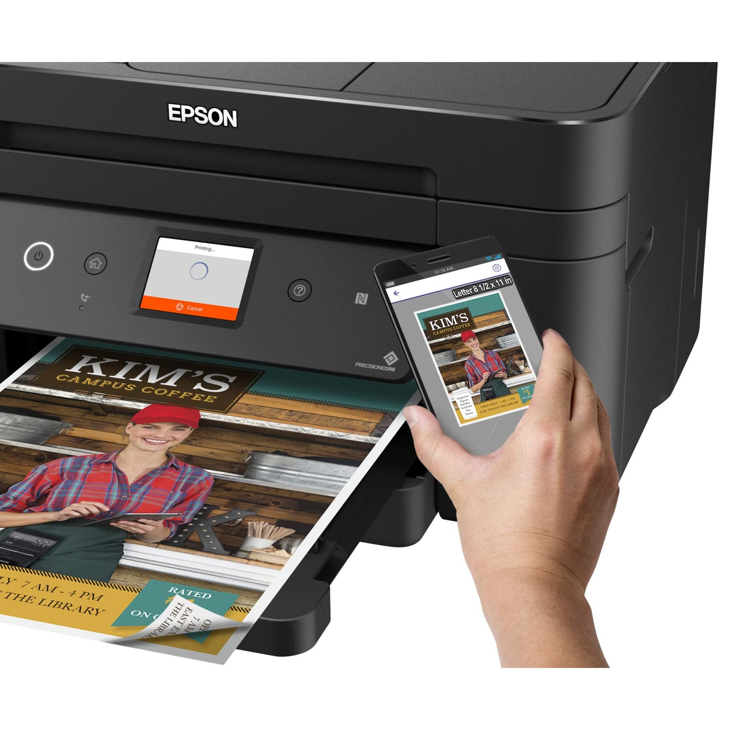 Epson Workforce WF-2860 All-in-One Wireless Color Printer with Scanner, Copier, Fax, Ethernet, Wi-Fi Direct and NFC, Amazon Dash Replenishment Ready