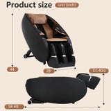 FDW 2025 Shiatsu Massage Chairs Full Body and Recliner Zero Gravity Massage Chair Electric with Built-in Heart Foot Roller Air Massage Easy to Move for Home Office,Black FDW