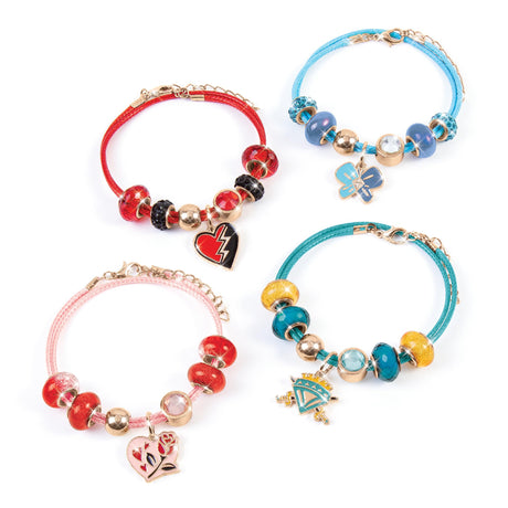 Make It Real: Descendants 4 Rise of Red - Queen of Charms - 34pc DIY Jewelry Kit, Make 4 Character Inspired Bracelets, Disney, Girls & Kids Ages 8+ Make It Real
