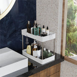 JYSMYWS 3 Pack Under Sink Organizers and Storage, 2 Tier Bathroom Cabinet Organizer Shelf with Hanging Cups for Kitchen & Bathroom (White) JYSMYWS