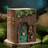 Mini 3D Wooden Doll House Craft Model with LED,DIY Miniature and Furniture Dollhouse Kit,Creative Room Idea for Valentine's Day Birthday Gift (Forest Wonderland) Montidey