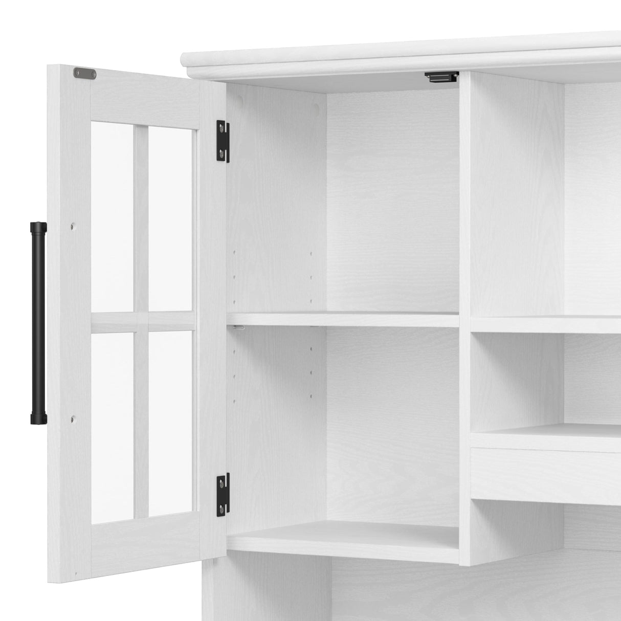 Bush Furniture Westbrook 60W Computer Desk with Hutch and Storage in White Ash | Farmhouse Desk for Home Office Workspace Bush Business Furniture