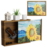JBBTOOL Hidden G-un Storage Box, Concealment Furniture Wall Safe for Pistols, Solid Wooden Concealment Shelf for Wall with Picture Frame for Valuables or Secret Decor JBBTOOL