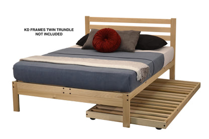 Lexington Natural Wood Platform Bed - Full Size, Minimalist Design with Slatted Headboard - WoodArtSupply