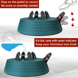 JILUVA Christmas Tree Stand with Water Reservoir, Foot Press Easy Setup, Fits up to 6 Ft Real Tree with 5.1" Diameter, Equipped with Water Level Indicator, No Assembly Needed JILUVA