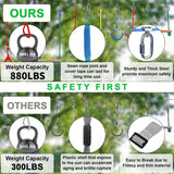 65FT Ninja Warrior Obstacle Course for Kids with 12 Obstacle Course Accessories-Swings, Monkey Bars, Arm Trainers and More, Suitable for Boys and Girls Over 3 Years Old-440 lbs Weight Capacit GCCSJ