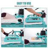 SmarketBuy Heat Press 15x15 Inch, 8 in 1 Heat Press Machine with 30 OZ Tumbler Attachment, Professional Sublimation Machine for T-Shirts, Hats, Tumblers Glass Cans Mugs and Plates SmarketBuy