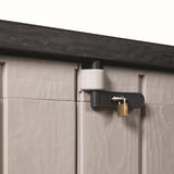 Toomax Stora Way All Weather Outdoor XL Horizontal Storage Shed Cabinet for Trash Can, Garden Tools, and Yard Equipment, Taupe Gray and Anthracite Toomax