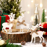 Redbaker 3 Pcs Reindeer Wooden Table Decor Christmas Tiered Tray Decor Farmhouse Tabletop Block Sign Rustic Wood Centerpieces Decorations for Xmas Home Office Table Shelf Decor Redbaker