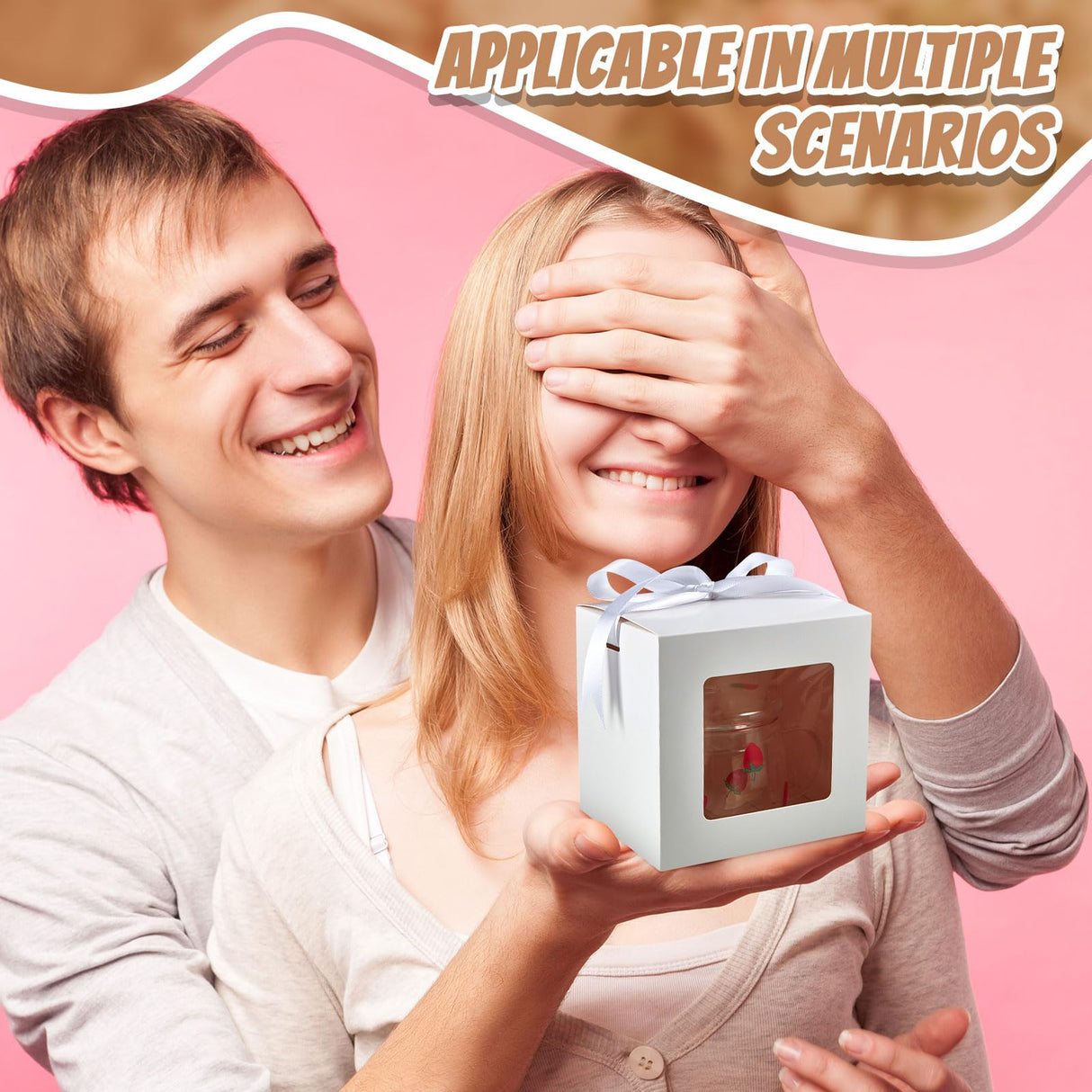 Yeaqee 24 Pcs Sublimation Mugs Gift Boxes Transparent Gift Packaging Box Christmas Mugs Gift for 11oz 12oz 15oz Blanks Mugs for Wedding Baby Shower Party Favor Yeaqee