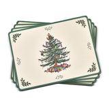 Portmeirion Christmas Tree Placemats, Set of 4 - Cork-Backed Heat Resistant Placemats for Dining Table - Hard Board with Christmas Tree Design, Stain Resistant and Durable (15.7" x 11.7") Portmeirion
