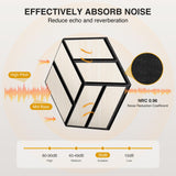 JAMELO Self-Adhesive Acoustic Panels, 10 Pack Wood Grain Sound Proof Acoustic Foam, High Density Hexagon Wood Slat Panels, 3D Sound Absorbing Wall Panels for Home Studio Office Decor Noise Reduction JAMELO