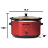 Elite Gourmet MST-900RXT# Electric Ceramic XL Jumbo Slow Cooker, Adjustable Temp, Entrees, Sauces, Stews & Dips, Dishwasher Safe Glass Lid & Crock, 8.5Qt, MetallicRed Elite Gourmet