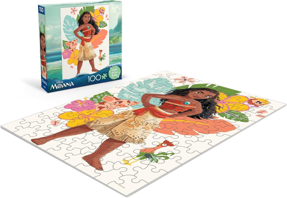 Ceaco - Disney - Moana - Glitter Puzzle - 100 Piece Jigsaw Puzzle Ceaco