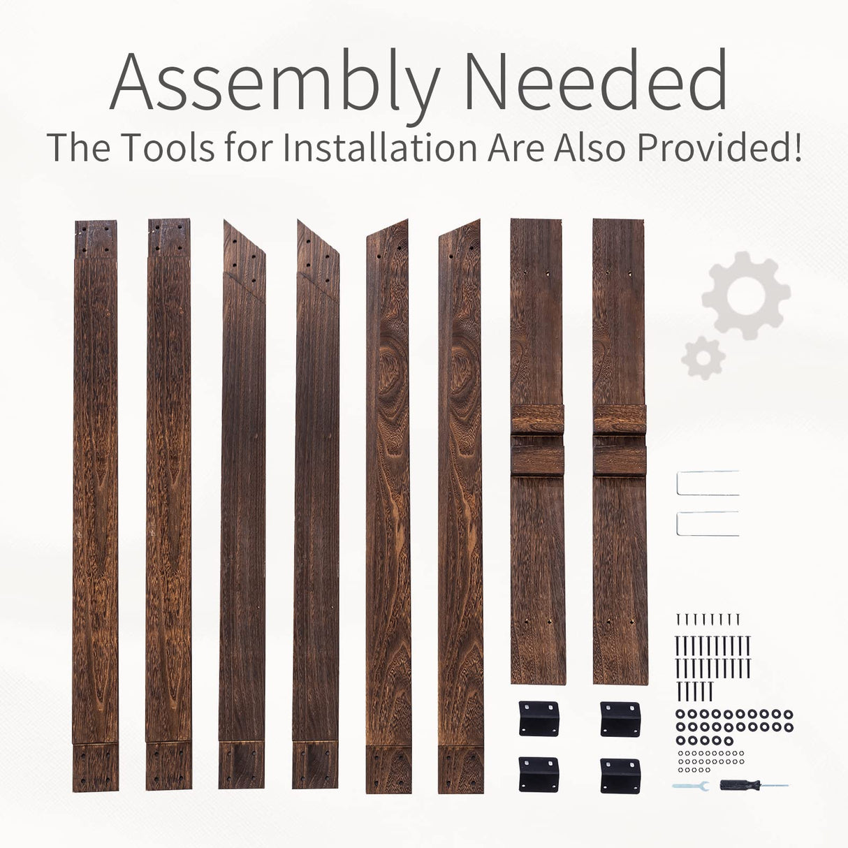 Inweder Triangle Wooden Wedding Arch - Wood Arch for Wedding Ceremony, Rustic Wedding Arch Stand, Natural Wood Backdrop Stand Wedding Arbor, Balloon Garland Stand for Garden Wedding Party, Event Inweder