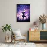 Angel Diamond Art Kits for Adults Beginners, Fairy Diamond Painting Kits for Adults, DIY 5D Purple Diamond Painting with Round Gem Art Kits for Gift Home Wall Decor 12x16 Inch PRASIO