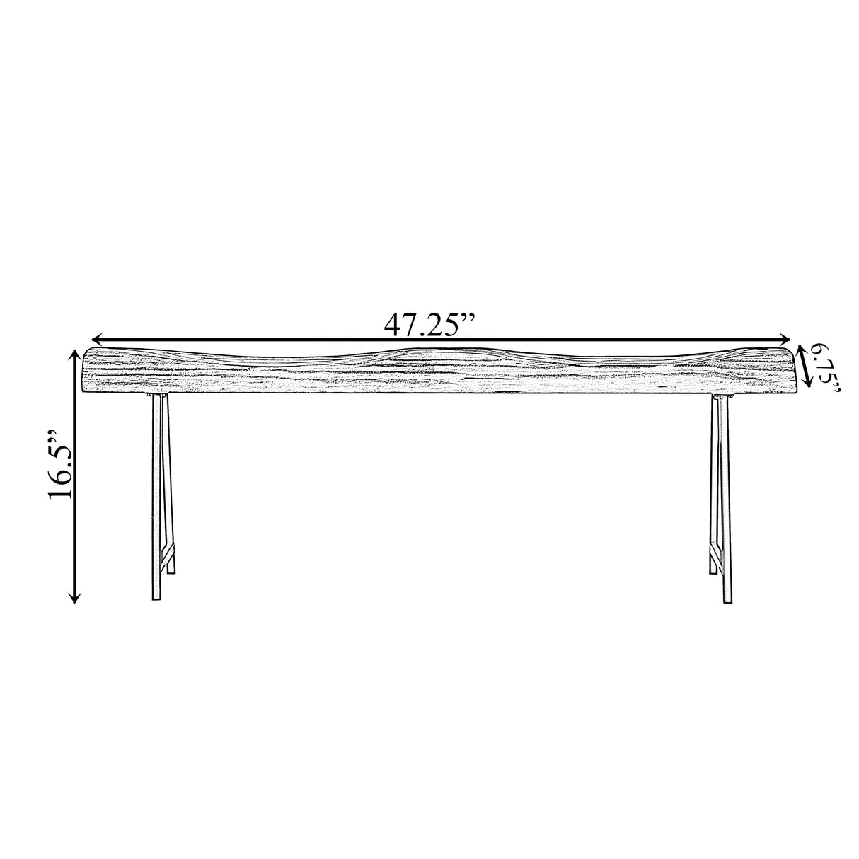 Vintiquewise Rustic Carved Wood Natural Log Accent Bench for Entryway, Indoor and Outdoor Vintiquewise
