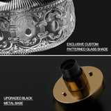 OYKYOHEI Semi Flush Mount Ceiling Light, Gold Vintage Kitchen Ceiling Light Fixture, Globe Glass Close to Crystal Modern Lighting for Hallway Bathroom Bedroom Porch Entryway, Bulb Not Included OYKYOHEI