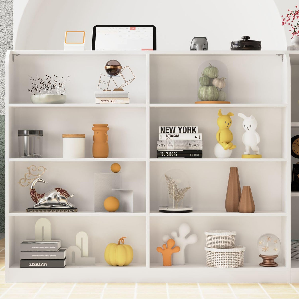 FAMAPY L-Shaped Reception Desk with 3 Drawers & Open Shelves, Retail Counter Front Desk Reception Counter with Cabinet, Countertop, for Shop Bar White 70.9”W x 47.2”D x 39.4”H FAMAPY