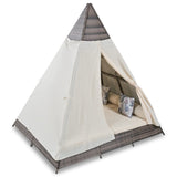 Outdoor Sunbed with Cushions and Colorful Pillows,Tent Shape Wicker Patio Daybed 90.5" Length Lounge Bed for Patio Lawn Garden Backyard Porch Pool（Brown + Beige） Bellemave