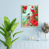 HSENJT DIY 5D Diamond Craft Painting Kits Bird,Flowers Diamond Art for Adults,Hummingbird Diamond Arts Crafts for Wall Decor Gift Relaxation (30x40cm/11.8X15.7inch) HSENJT