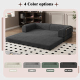 Convertible Corduroy Sleeper Sofa Bed,Folding Mattress Couch with Fixed-Shape Frame, 3 Seater Fold Out King Size Futon,No Assembly Floor Couch for Living Room Dorm Studio 78.7*39.4*29.6 Inch Black PeacefulHues
