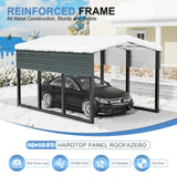 SENYUN Heavy Duty Metal Carport, 10X15 FT Waterproof Carport Canopy with Galvanized Steel Frame and Roof Sunshade Garage Car Shelter for Trucks, Boats, Tractors SENYUN