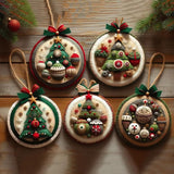 DIY Christmas Felt Patch Kit, Felt Christmas Ornaments, Craft Set with Pre-Cut Felts Sheets, Holiday Craft Kit for Family Fun, Beginner-Friendly, Handmade Xmas Decorations for Tree & Home (#A) DABATO