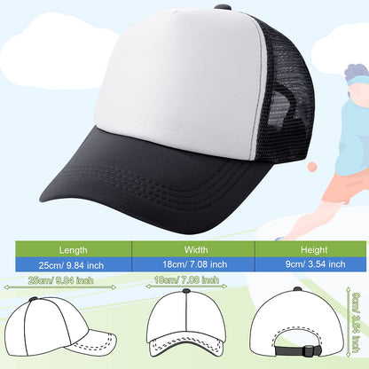 3 Pieces Sublimation Trucker Hat Sublimation Blank Mesh Hat Adjustable Sublimation Blank Polyester Mesh Cap (Black and White, Grey and White, Camouflage Color)