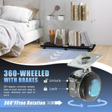 Fetuero Glass Display Cabinet,5 Shelves Double Doors LED Lights Curio Cabinet for Collection with Wheels, 74.8" High Glass Display Case for Living Room Bedroom Playroom Office,Black Fetuero