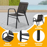 VINGLI 3 Piece Patio Furniture Set Metal Patio Chairs Set of 2 w/PP Backrest and Seat, Outdoor Bistro Set for 2 Porch Furnitutre, Yard, Balcony VINGLI