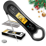 Meat Thermometer Digital, Instant Read Meat Thermometer for Grill and Cooking, with Bottle Opener, Backlight & Calibration Food Thermometer, Kitchen Gadgets for BBQ, Turkey, Candy, Liquids (Blue) Biison