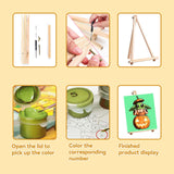 4 Pack Halloween Cartoon Paint by Numbers for Kids with Framed Canvas-with Wooden Easel, Pumpkin Paint by Number for Kids Ages 4-8-12, DIY Easy Acrylic Oil Painting Kits for Home Wall Decor (8X8inch) KOJEFCV