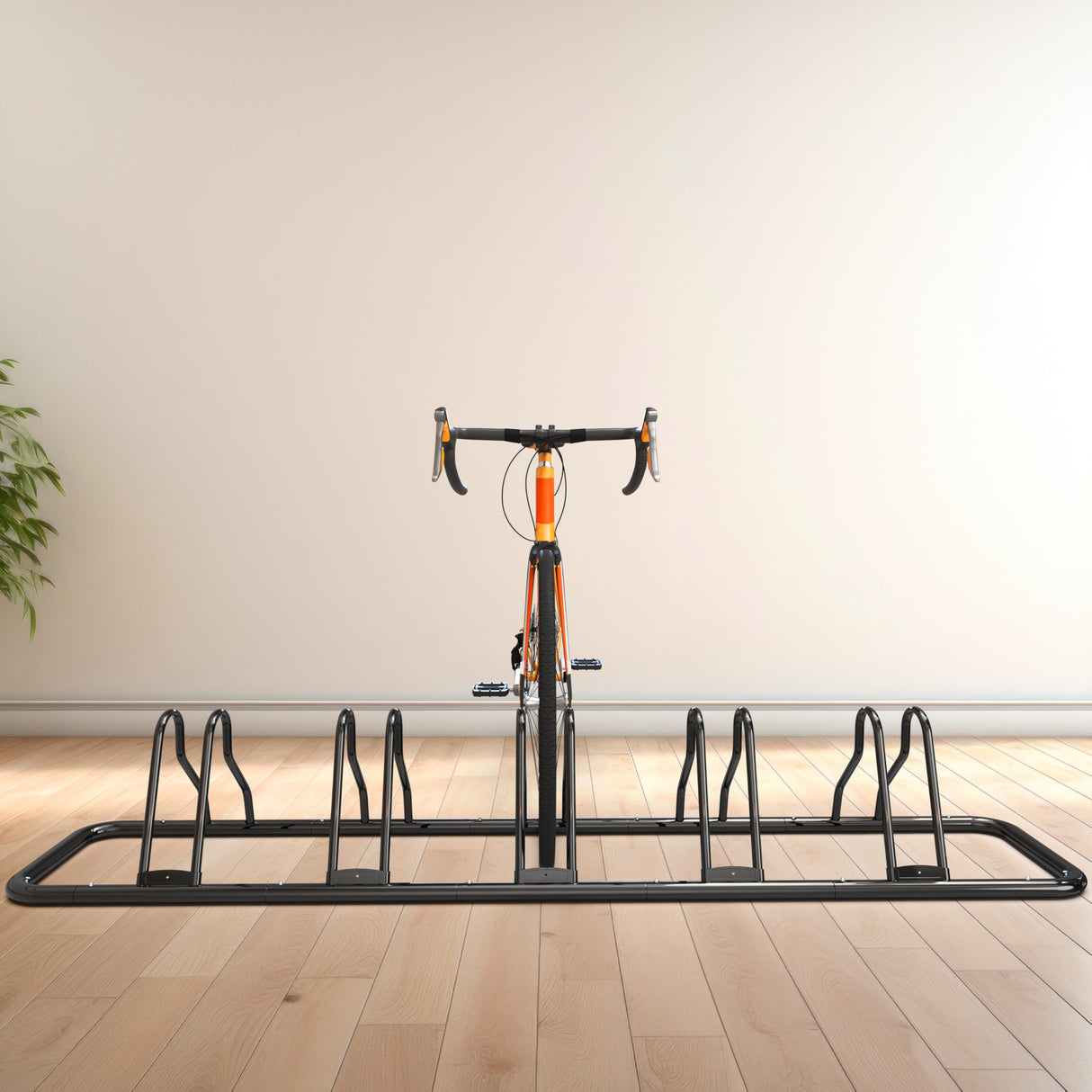 Simple Houseware 5 Bike Bicycle Floor Parking Adjustable Storage Stand, Black Simple Houseware