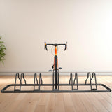 Simple Houseware 5 Bike Bicycle Floor Parking Adjustable Storage Stand, Black Simple Houseware