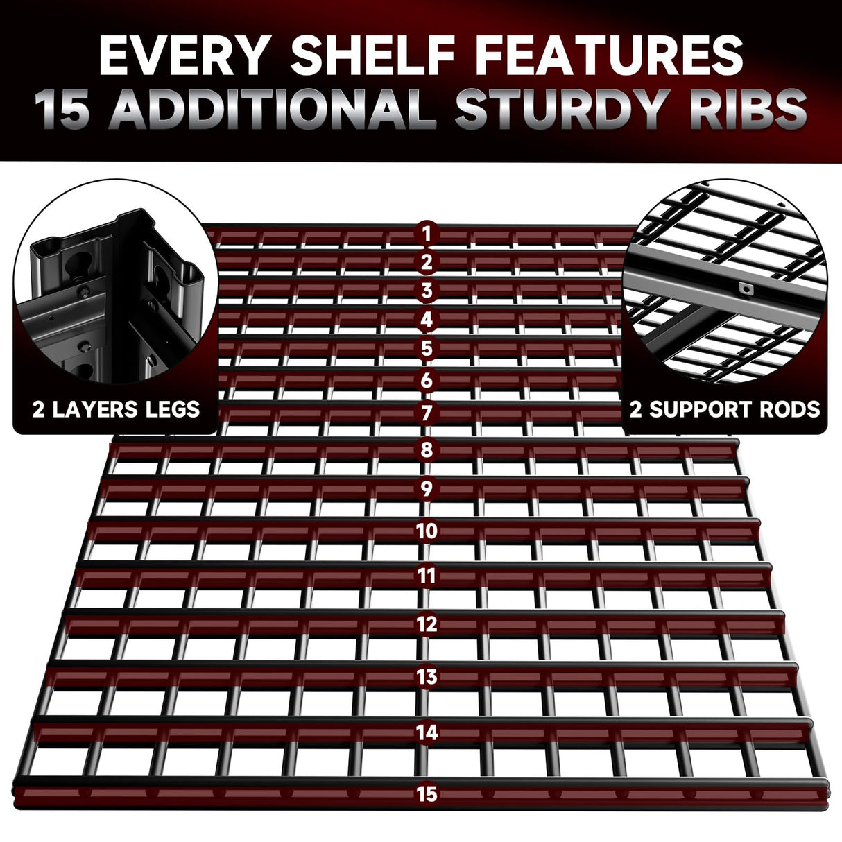 CYNNDA 6-Tier 55" W x 24" D x 84" H Industrial Shelving Heavy Duty Garage Storage Metal Shelves Adjustable 3500LBS Warehouse Garage Basement Commercial Shelf CYNNDA