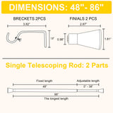 NICETOWN Curtain Rod with Wooden Taper Ends for Windows, 3/4 Inch Diameter 48-86 inches Long Drapery Window Curtain Rod Set, Modern Drapery Treatment Window Curtain Rod with Adjustable Design, White NICETOWN