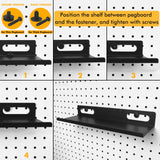 Metal Pegboard Shelf Set - 2Pack 11.7" Peg Board Shelving Racks Black Accessories Display Trays Tool Tiered Shelves for Office Craft Garage Kitchen Bathroom Pegboard Organization System (Medium) G.CORE