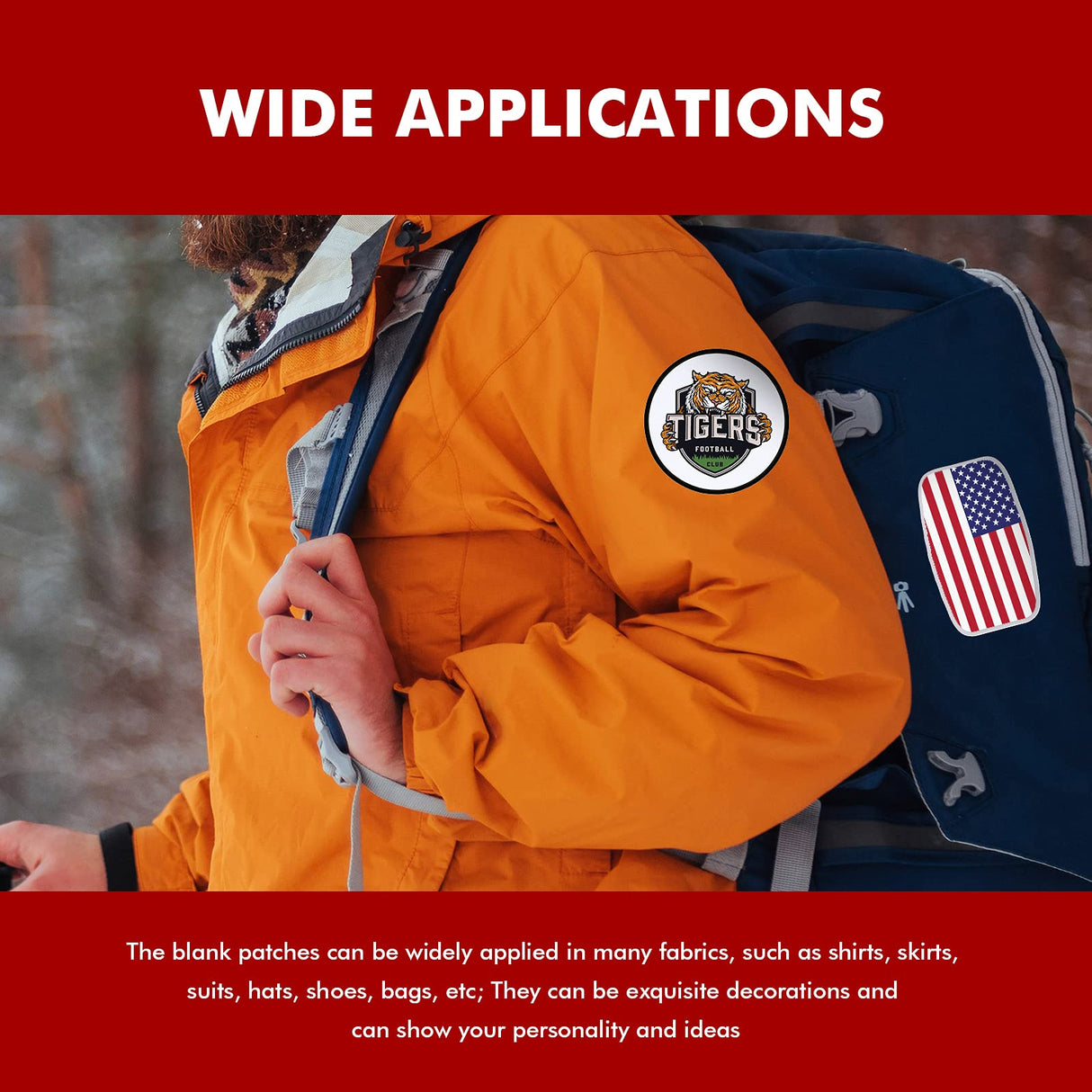 Waydress 60 Pcs Sublimation Patches Blank Fabric Iron on Hat Patches Blank Repair Blank Patches for DIY Crafts Hats Shirts Shoes Jeans Bags Uniforms, 6 Styles(Black and White) Waydress