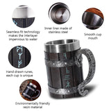 Vintage Handmade Wooden Beer Barrel Mug,Bar Restaurant Mug With Handle,Resin Bucket Mug for Men Coffee Beverage Cocktail,Stainless Steel Liner Beer Stein Tankard Beer Cup Unique Gift Mug HQSLPS