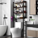 Over The Toilet Storage Cabinet,4 Tier Bathroom Organizers and Storage With Adjustable Shelf Waterproof Feet Pad and Basket ,Multifunctional Space Saver Freestanding Bathroom Shelves With Dividers Mlinavn