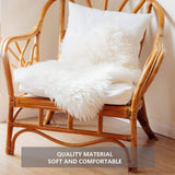 4 Pieces Faux Fox Fur Square Fabric Shaggy Fur Patches Fabric Cuts Chair Cover Seat Cushion Pad for DIY Craft(Khaki, White, Black, Gray) Tatuo